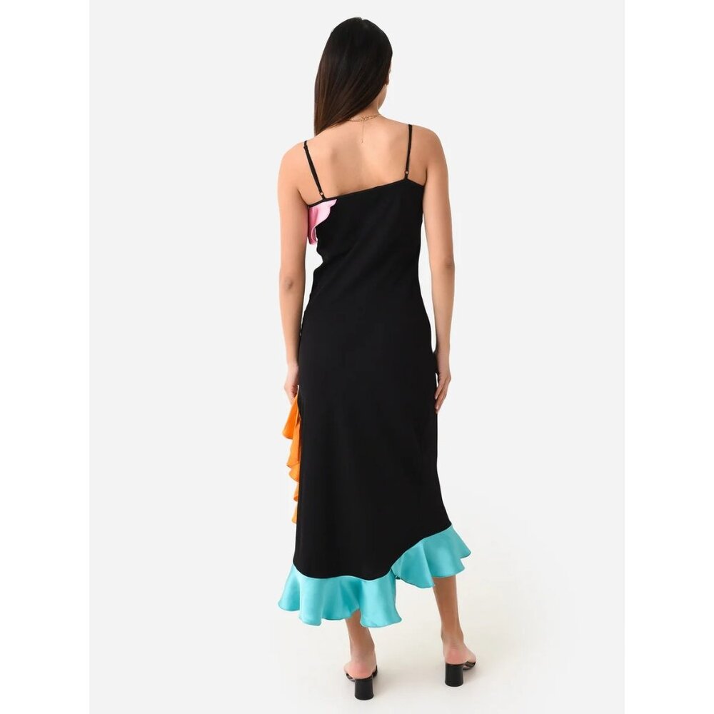Brogger Edith Ruffle Slip Dress Multi Womens Size Small - Picture 4 of 9